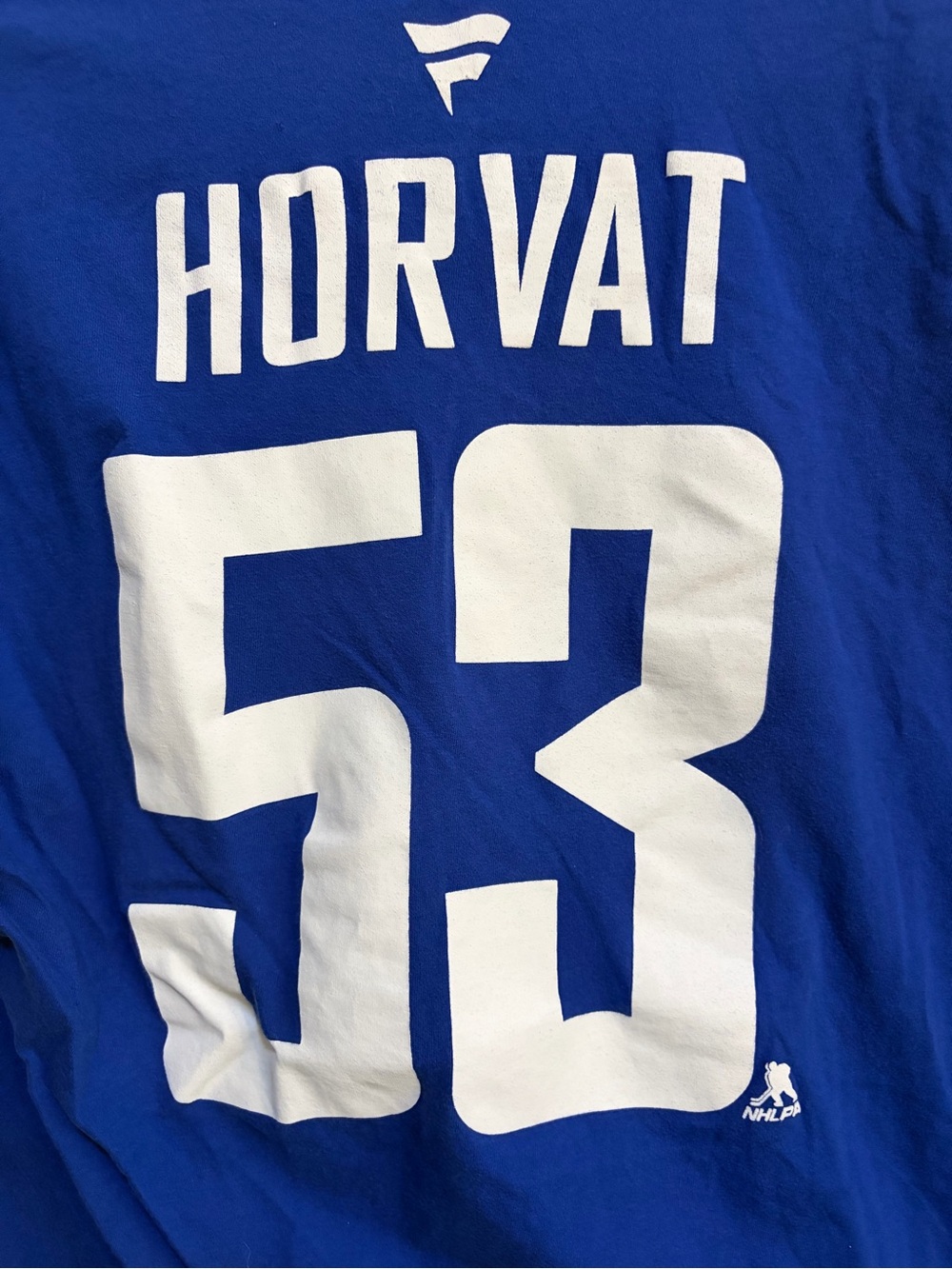 Bo Horvat #53 Vancouver Canucks Fanatics NHL Player T-Shirt Blue Adult Small